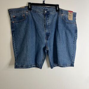 Levis Mens 405 Standard Shorts Plus 52 Blue Denim Jean 100% Cotton 9" Inseam NWT